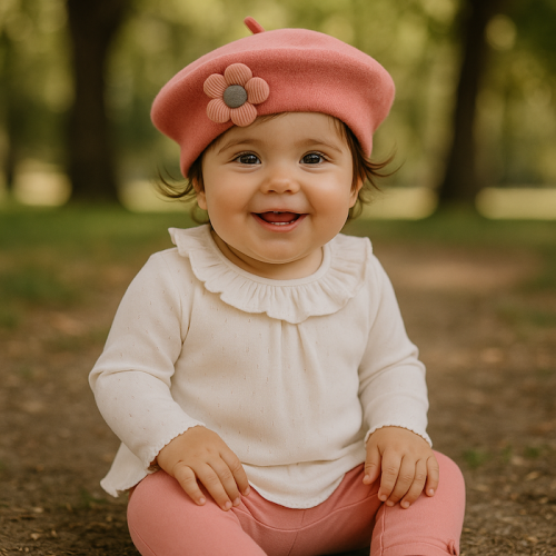 Βρεφικό Πλεχτό Μπερέ Pink bere_85550